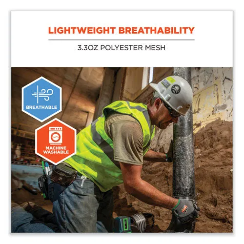 Glowear 8210hl-s Single Size Class 2 Economy Mesh Vest, Polyester, Large, Lime, Ships In 1-3 Business Days