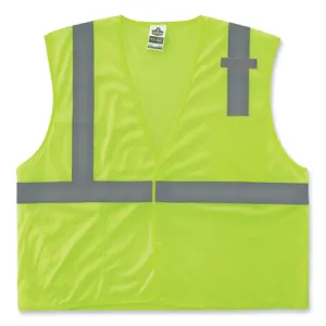 Glowear 8210hl-s Single Size Class 2 Economy Mesh Vest, Polyester, Large, Lime, Ships In 1-3 Business Days