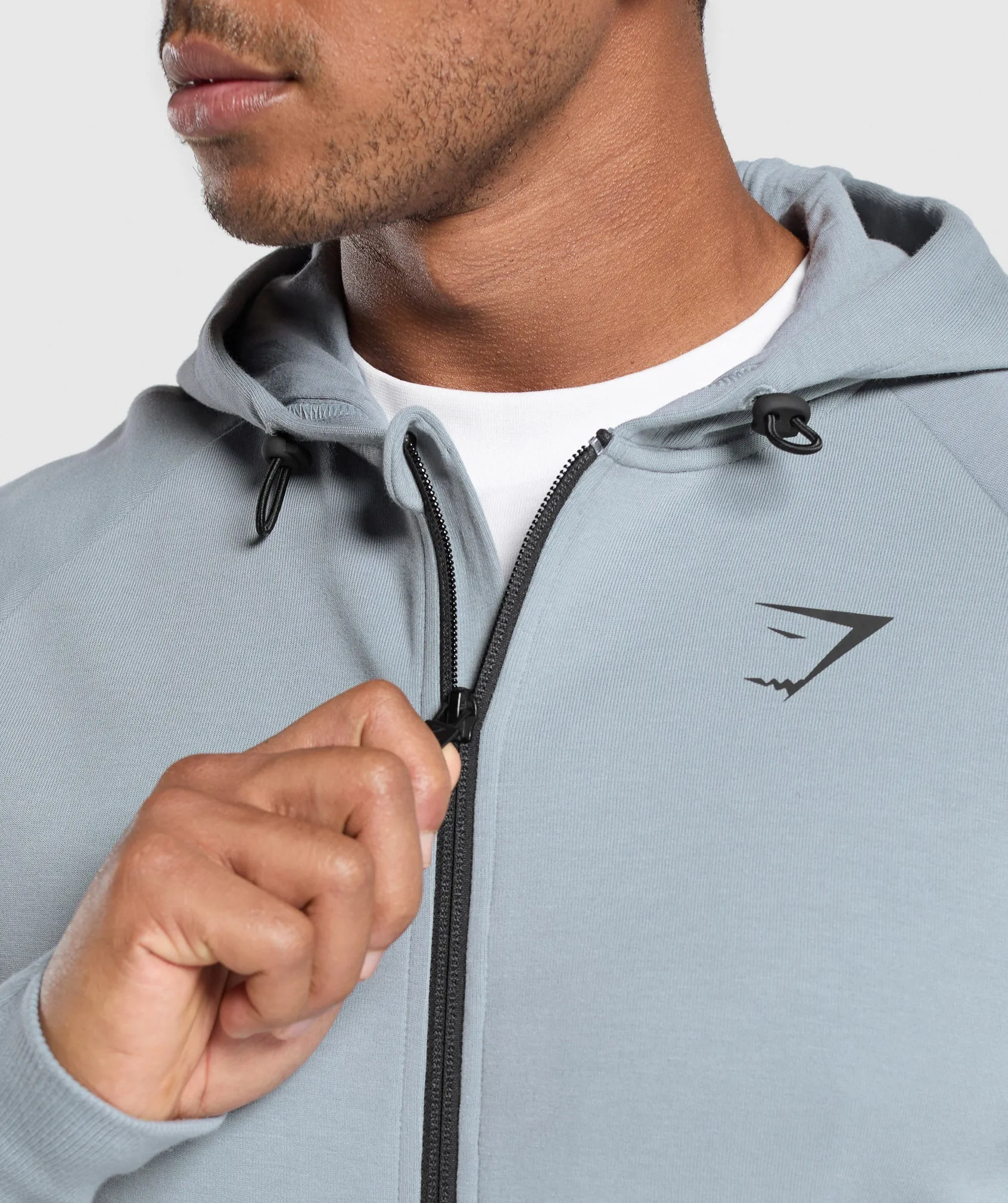 Gymshark Tech Knit Zip Up Hoodie - Denim Grey