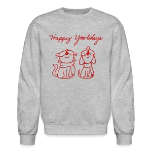 Happy Yowlidays Sparkle-Print Crewneck Sweatshirt