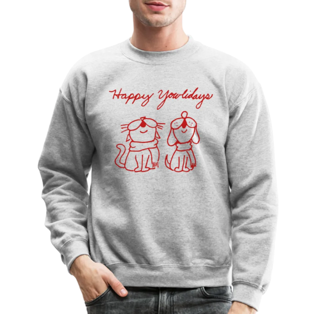 Happy Yowlidays Sparkle-Print Crewneck Sweatshirt