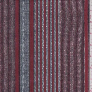 Heather Navy/Garnet Stripe Shirting Fabric