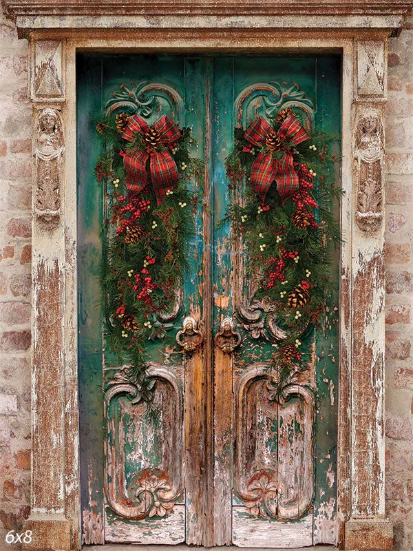 Holiday Door Photography Backdrop