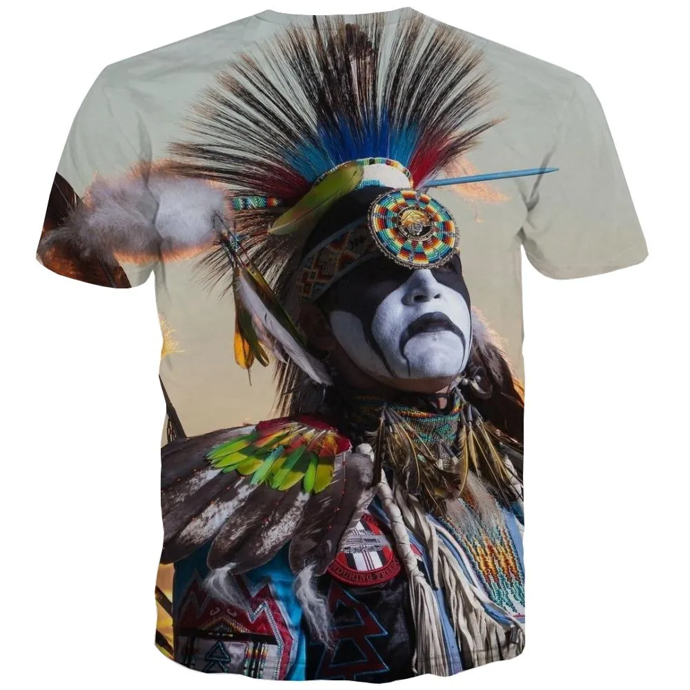 Indians T shirts Men Grassland Tshirt Printed Sunset T-shirts Graphic War Tshirt Anime