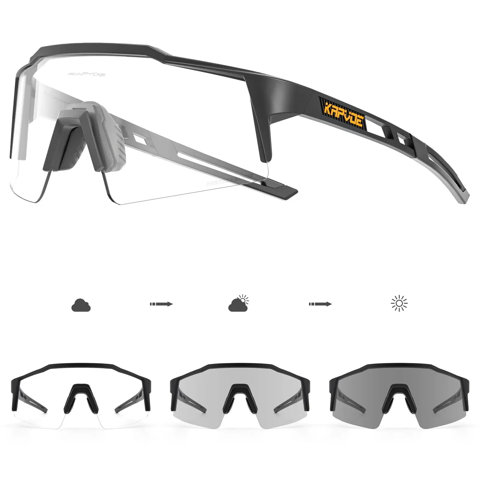 KAPVOE Men MTB Cycling Glasse Photochromic Cycling Sunglasses Women Road Bike Glasses UV400 Outdoor Driving Bicycle Sunglasses