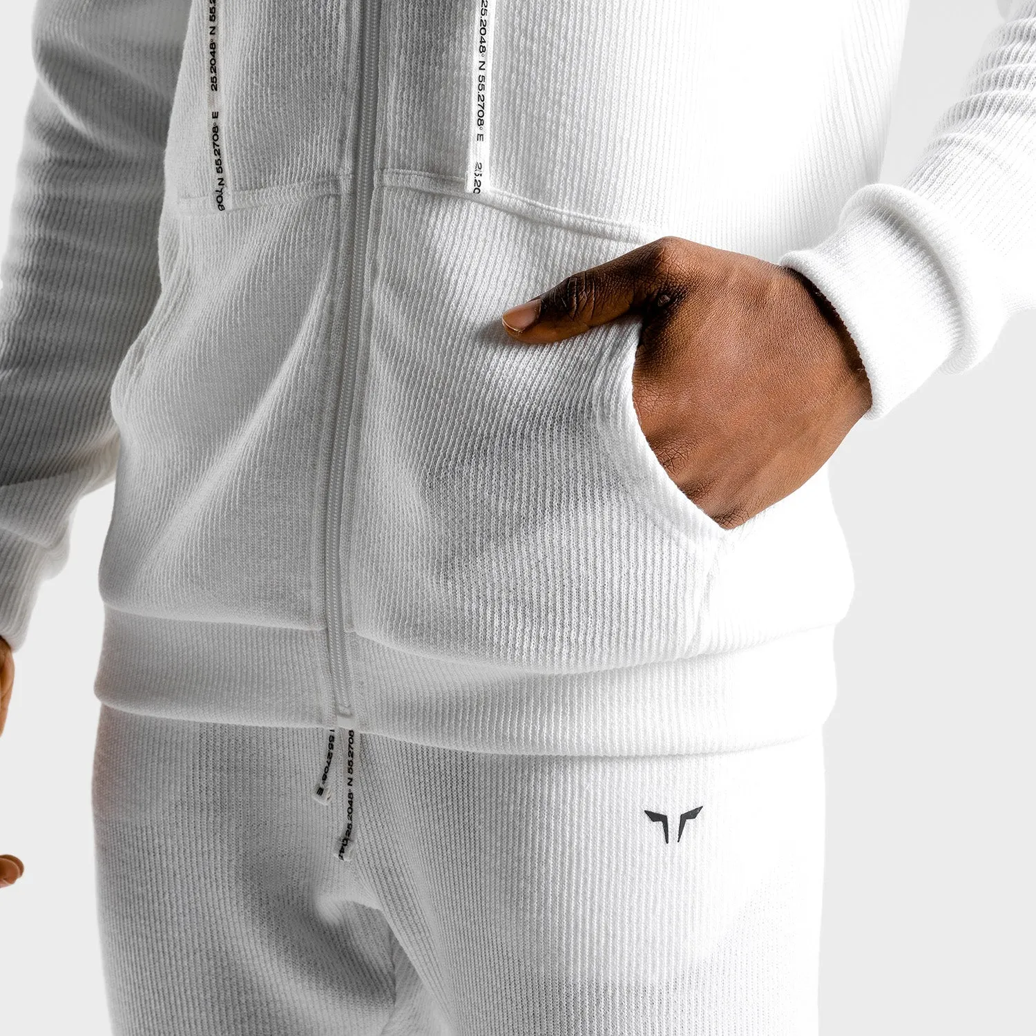 Luxe Zip Up - White