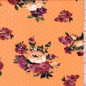 Mango Floral Dot Double Brushed Jersey Knit Fabric