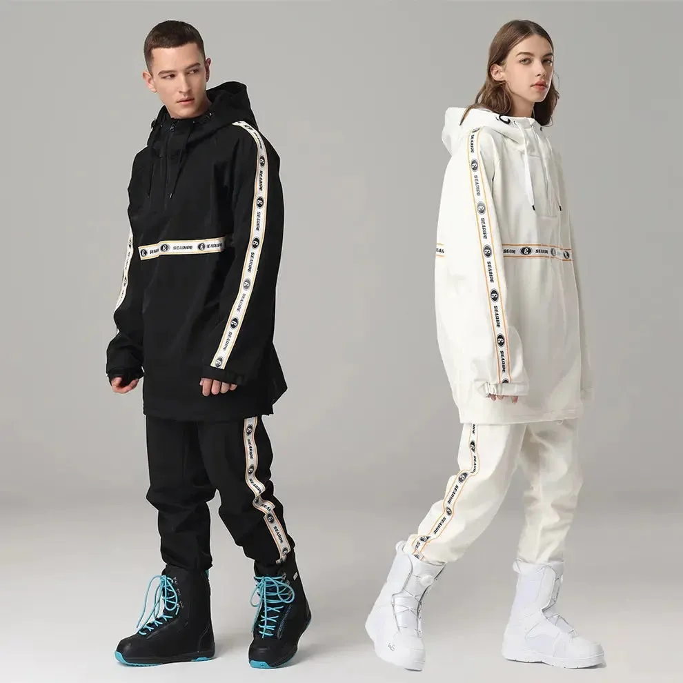 Matched Couple Ski Jackets & Pants Snowboard Half-zipper Hoodies