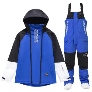 Men Snowboard Suits Cargo Jacket & Bibs Pants