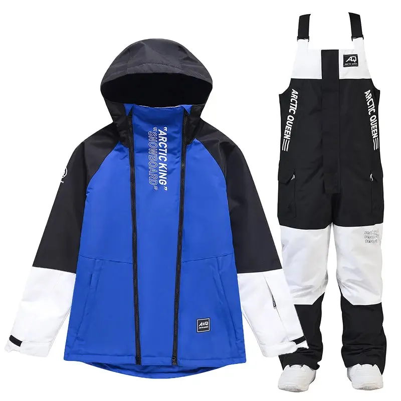 Men Snowboard Suits Cargo Jacket & Bibs Pants