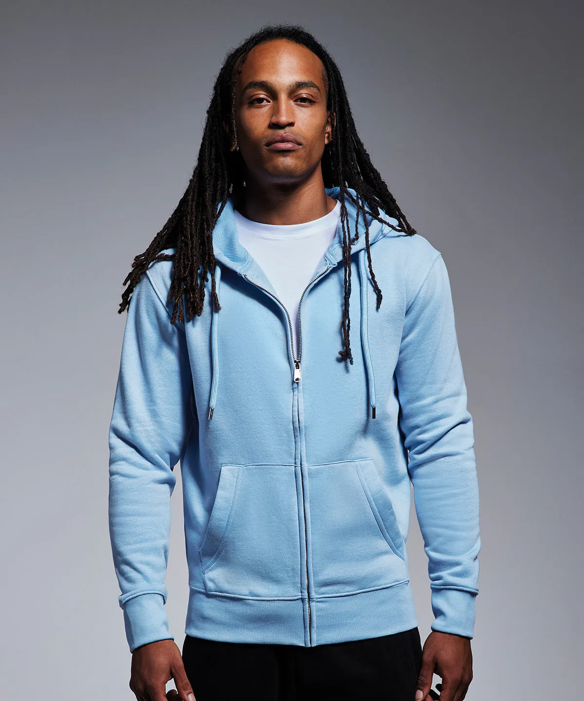 Mens Anthem full-zip hoodie | Light Blue