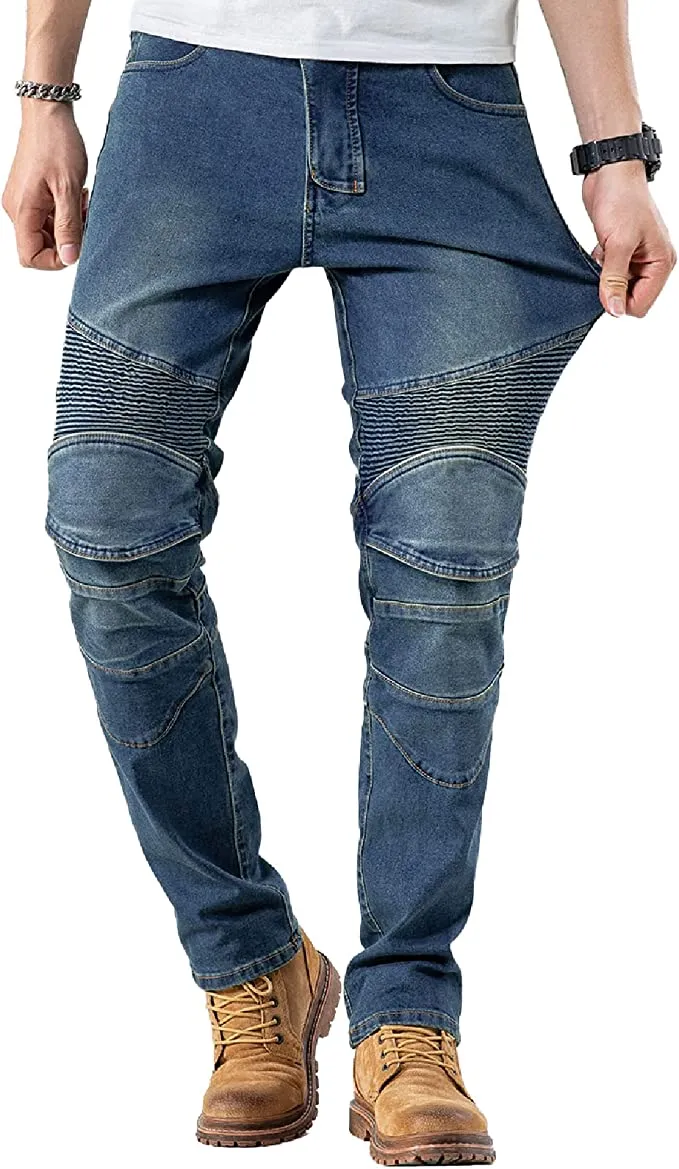 Men's Motorcycle Pants Waterproof Jeans with Armor Protector Pads