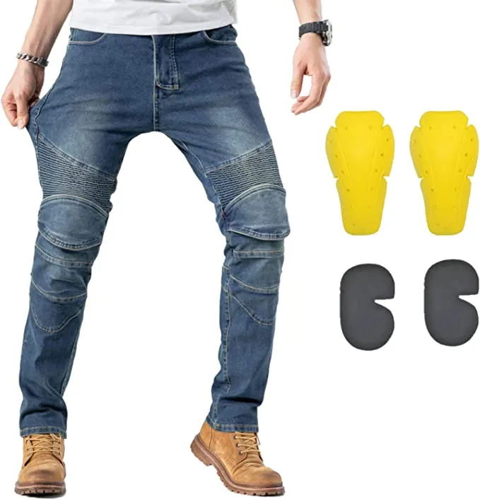 Men's Motorcycle Pants Waterproof Jeans with Armor Protector Pads