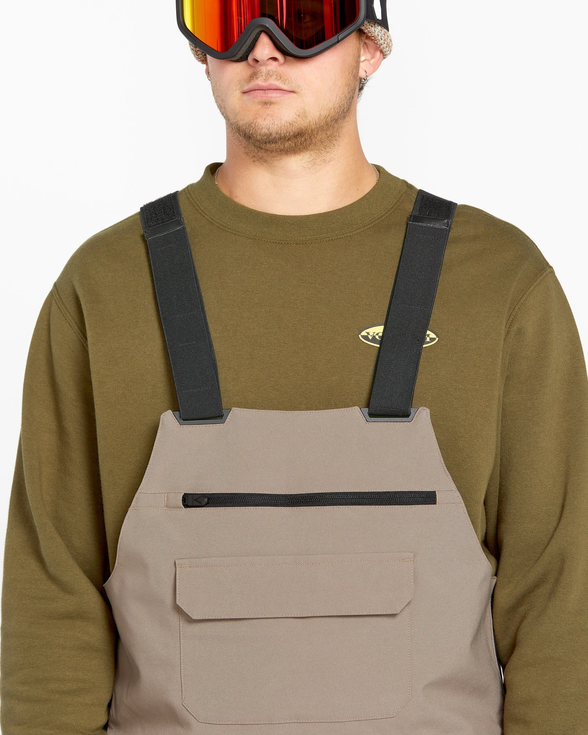 Mens Roan Bib Overalls - Chestnut Brown