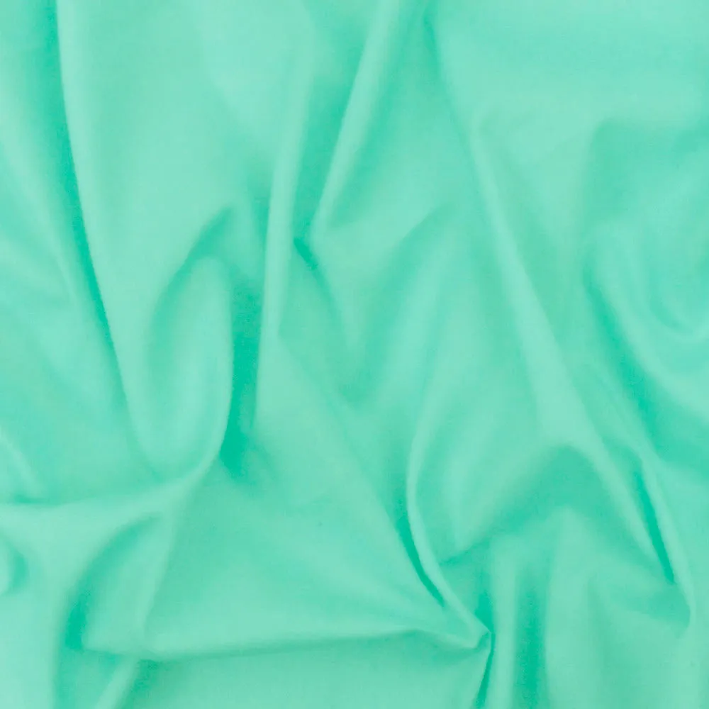 Mint Teal Solid Stretch Cotton Broadcloth Woven Fabric