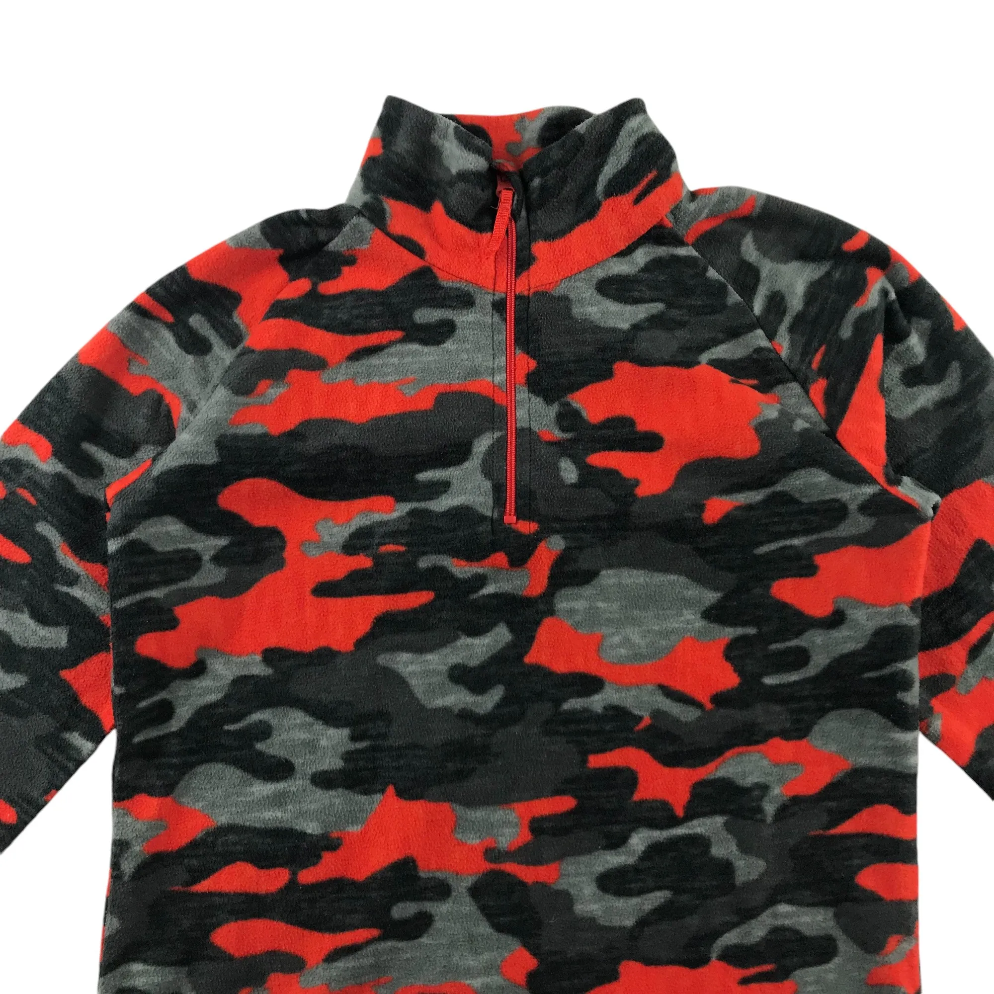 Mountain Warehouse fleece 9-10 years red and grey camo pattern quarter zipper