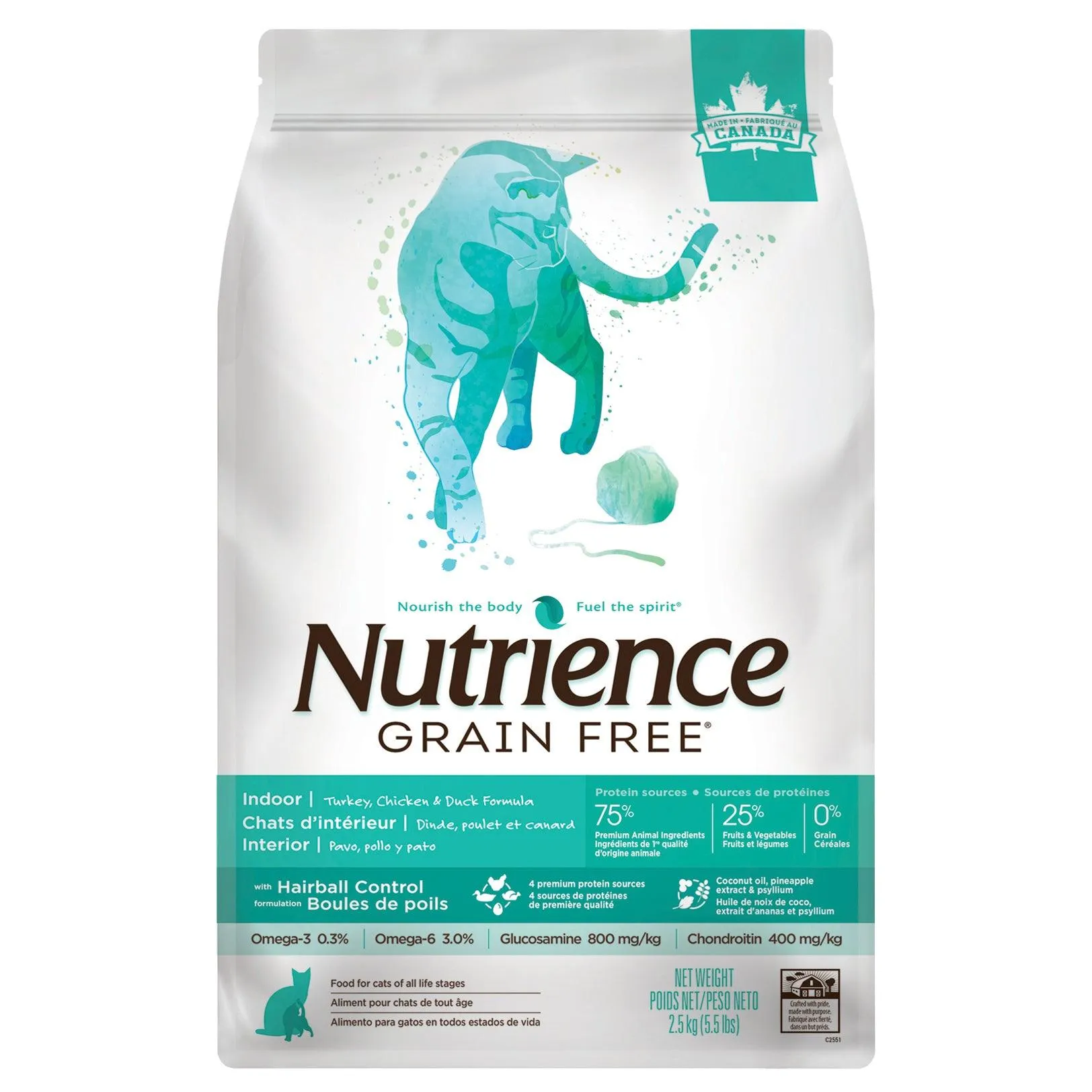 Nutrience Grain Free Cat Food Indoor Turkey, Chicken & Duck