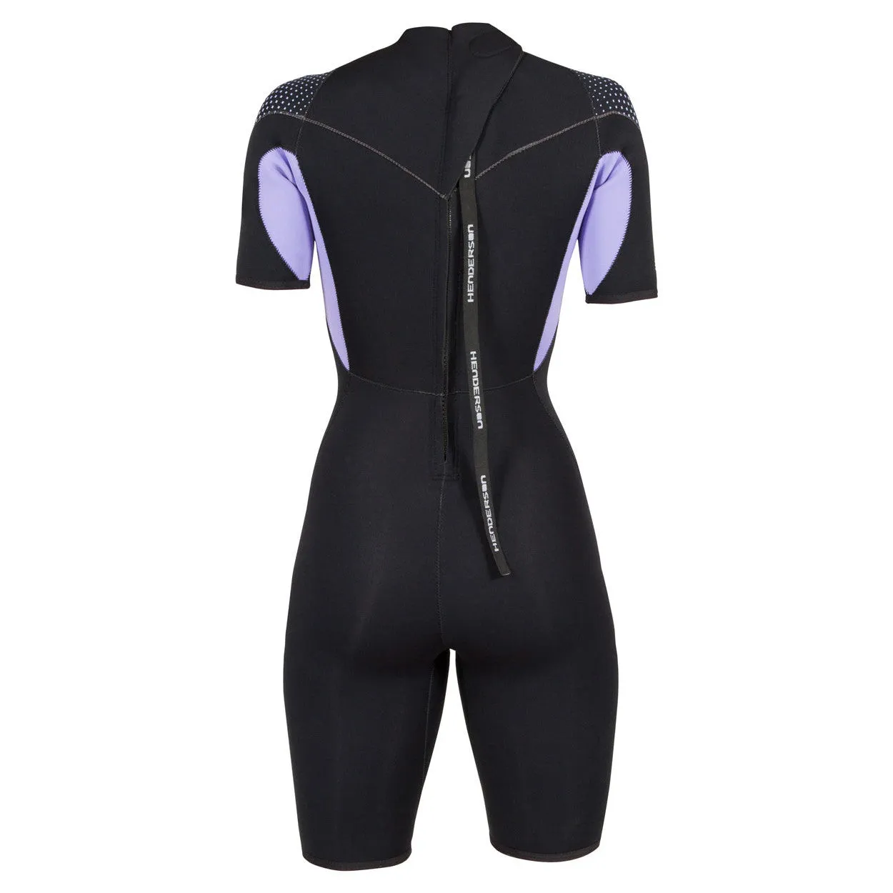 Open Box Henderson 3mm Womens Thermoprene Pro Back Zip Shorty Wetsuit - Black / Lavender - 10