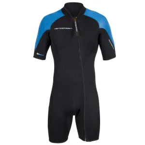 Open Box Henderson Men's 3mm Thermoprene Pro Front Zip Shorty Wetsuit, Black / Blue, Size: Medium