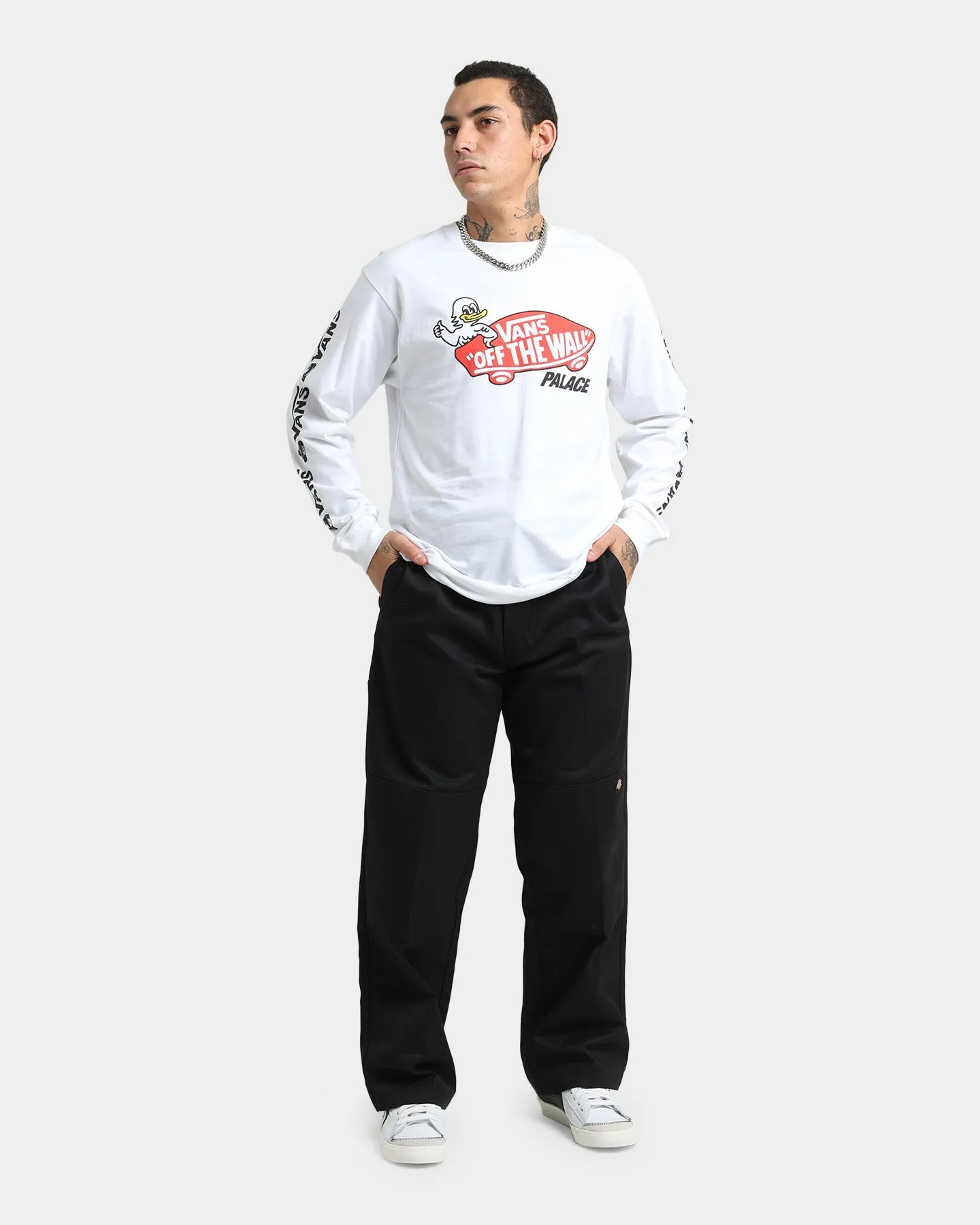 Palace Palace X Vans Duck Out Long Sleeve Shirt White