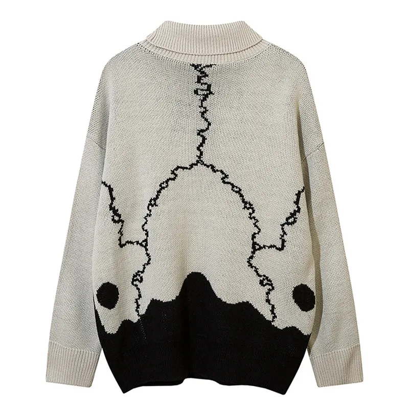 PopFlying Turtleneck Sweater Skull Print