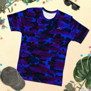 Purple Camo Print Men's T-shirt, Camouflaged Military Army Print Premium Shirts For Men-Made in USA/EU