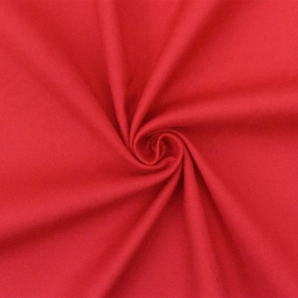 Red Solid Stretch Cotton Spandex Twill Sateen Fabric