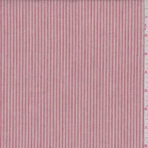 Red/Blush Pinstripe Cotton Shirting Fabric