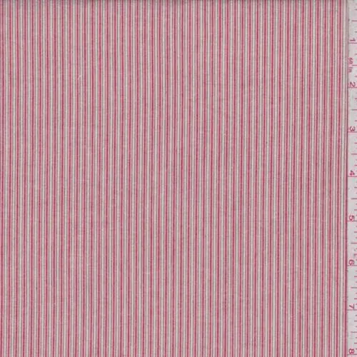 Red/Blush Pinstripe Cotton Shirting Fabric