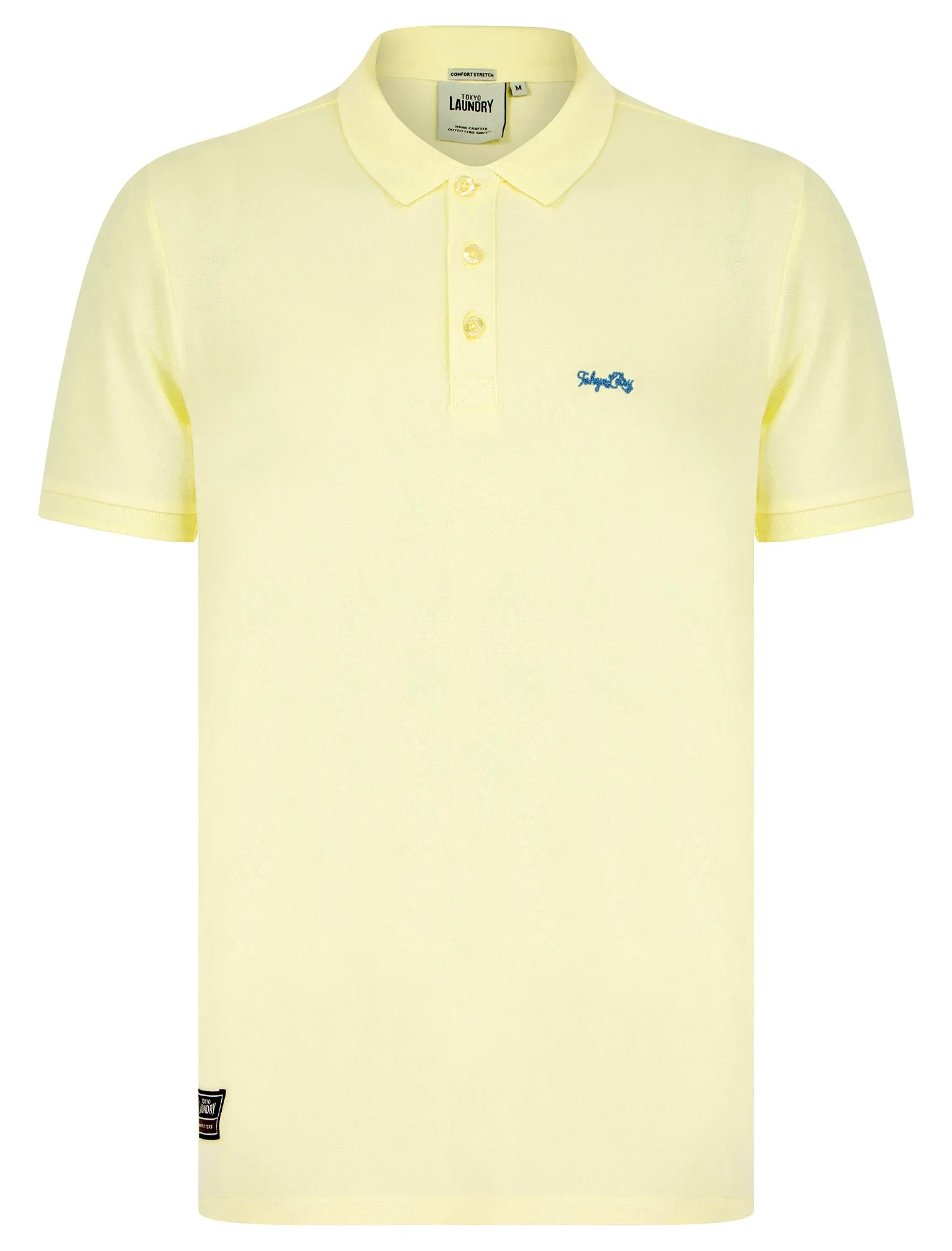 Reeves (2 Pack) Signature Cotton Pique Polo Shirt in Transparent Yellow / Pale Blue - Tokyo Laundry