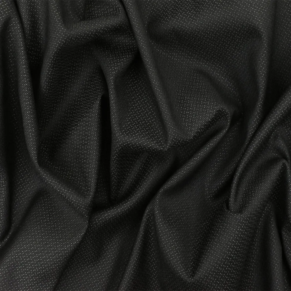 Simple Gray-Black Dobby Wool-Poly Woven Suiting Fabric