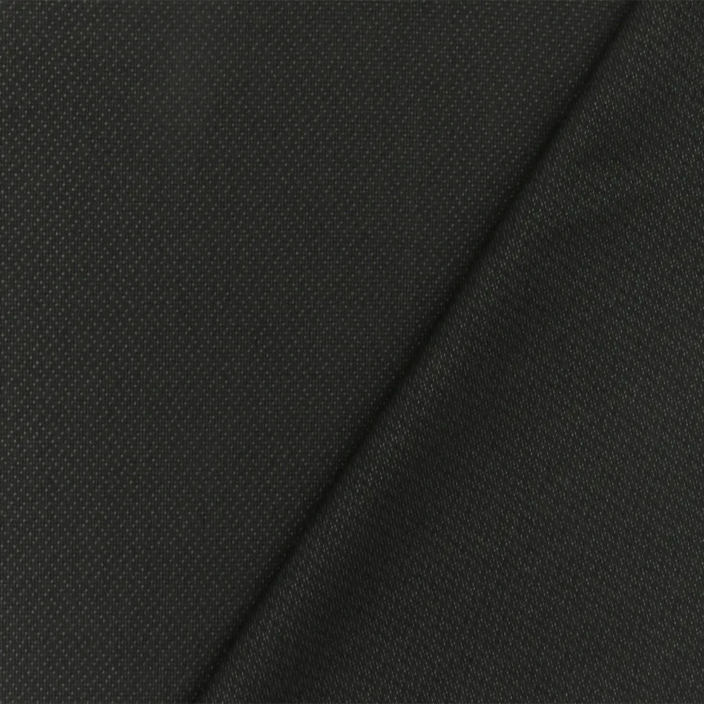 Simple Gray-Black Dobby Wool-Poly Woven Suiting Fabric