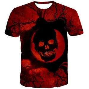 Skull T shirts Men Terror Tshirt Anime Flame T-shirts 3d Funny Tshirt Printed Gothic T-shirts Graphic Short Sleeve Full Print