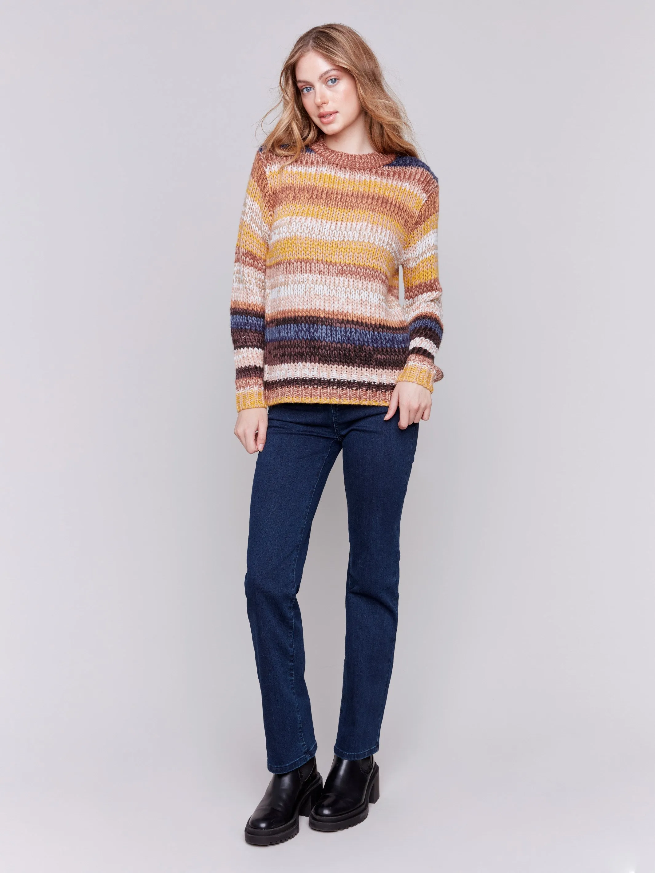 Space Dye Yarn Sweater - Amber