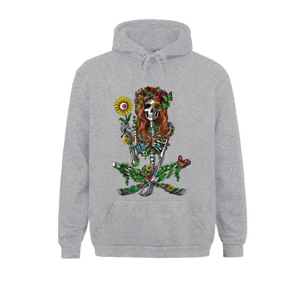 Stylish Floral Women's Skeleton Print Hoodies / Alternative Fashion Unisex Clothes