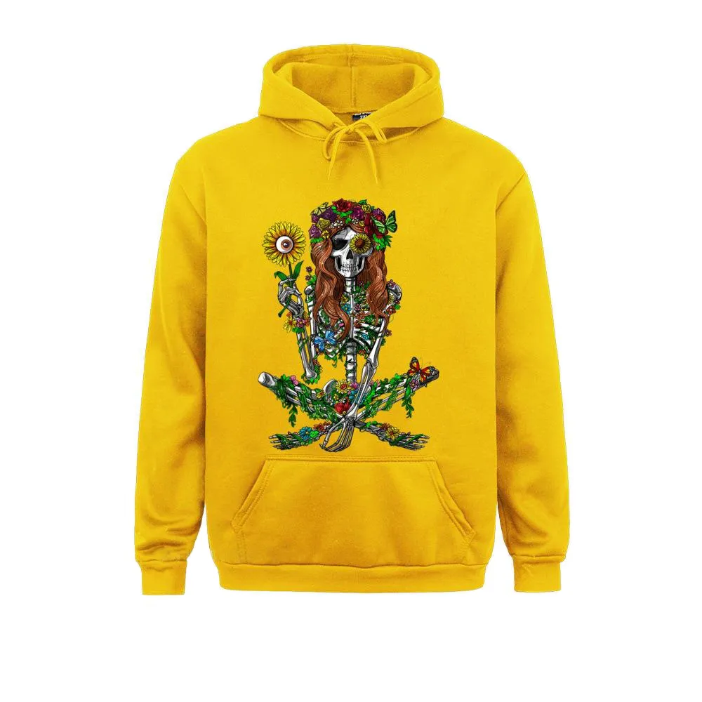 Stylish Floral Women's Skeleton Print Hoodies / Alternative Fashion Unisex Clothes