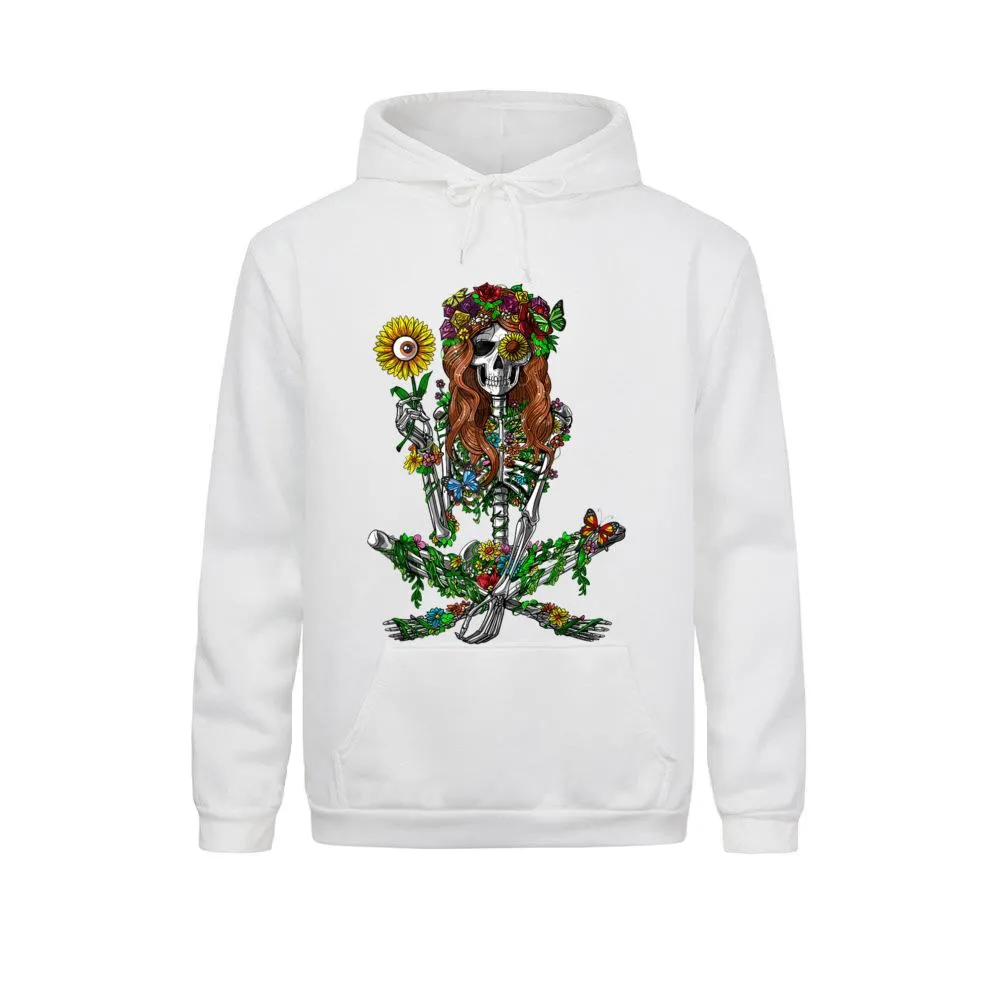 Stylish Floral Women's Skeleton Print Hoodies / Alternative Fashion Unisex Clothes