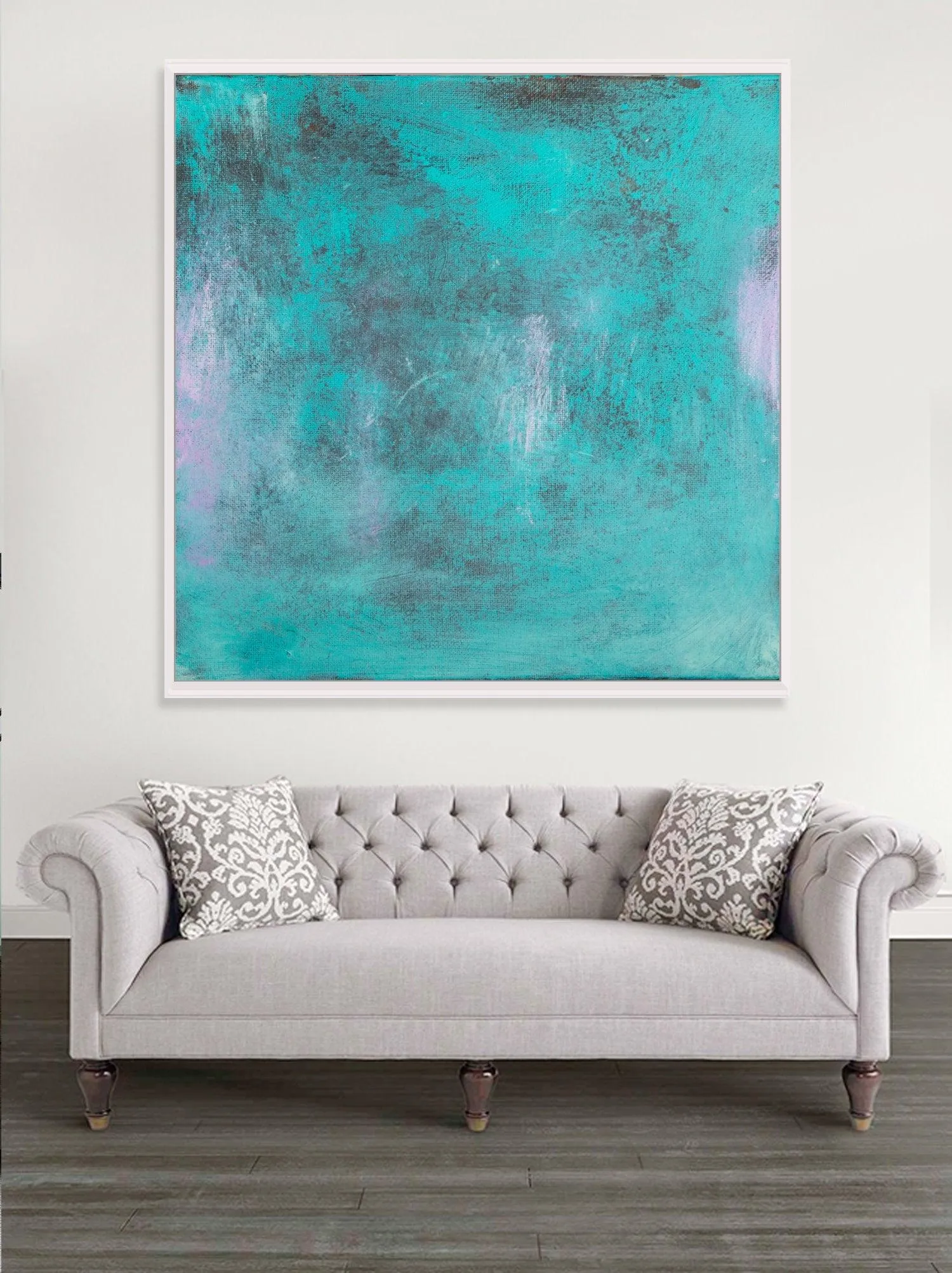 Teal wall art decor abstract painting, minimalist wall art, Abstract Teal Art, Turquoise Abstract Art Acrylic painting