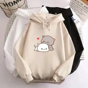 Teen's Candy Colors Cute Kawaii Loose Hoodie Sweater