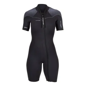 Used Henderson Women's 3mm Thermoprene Pro Front Zip Shorty Wetsuit, Black / Purple, Size: 24