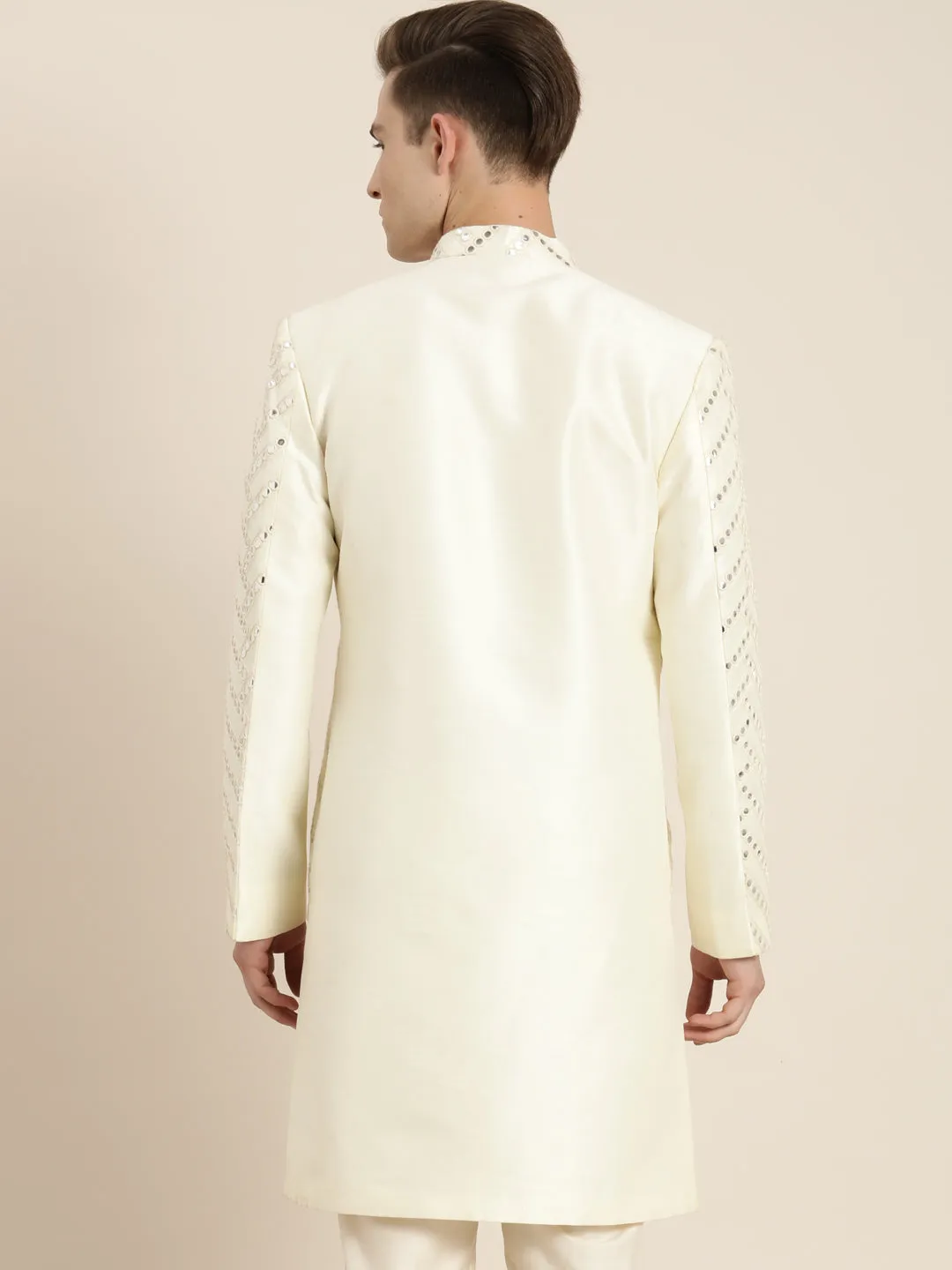 Vastramay Cream Indo Western Sherwani