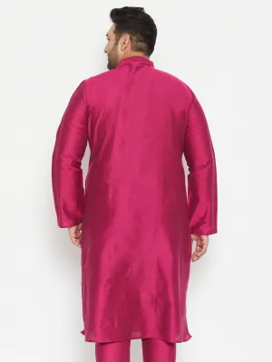 VASTRAMAY Fushia Pink Viscose Blend Kurta