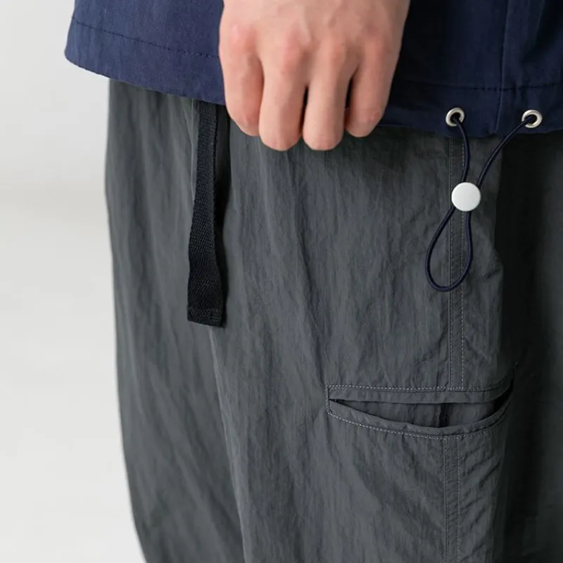 Water-Repellent Belted Yamamoto Pants