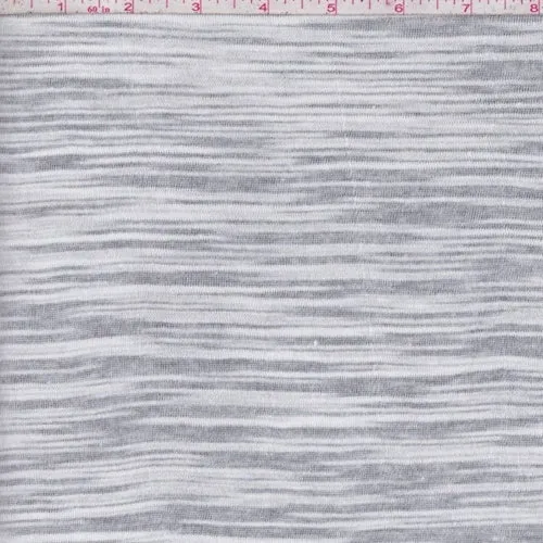 White/Grey Heather Brushed Thermal Knit Fabric