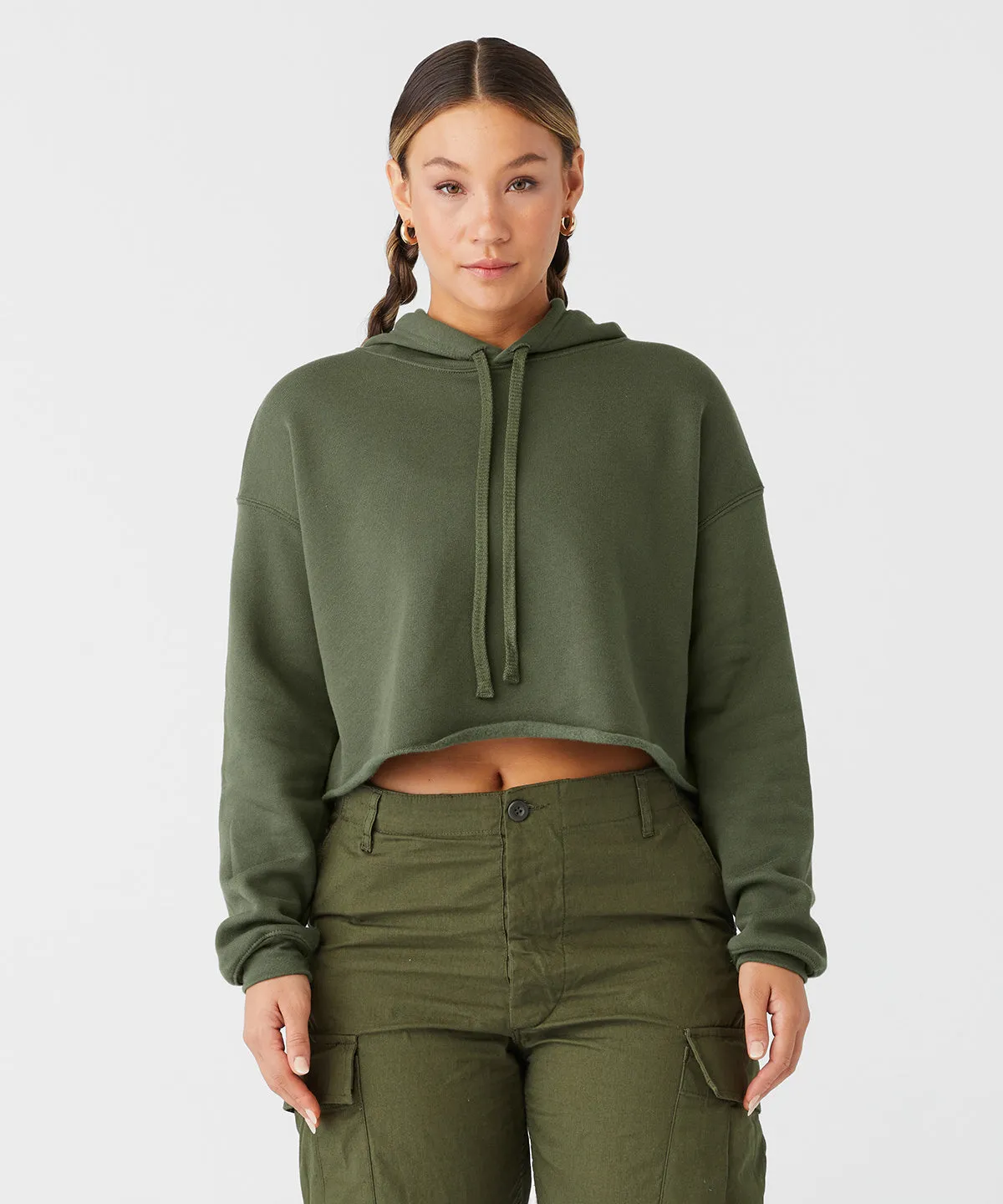 Womens cropped fleece hoodie | Storm