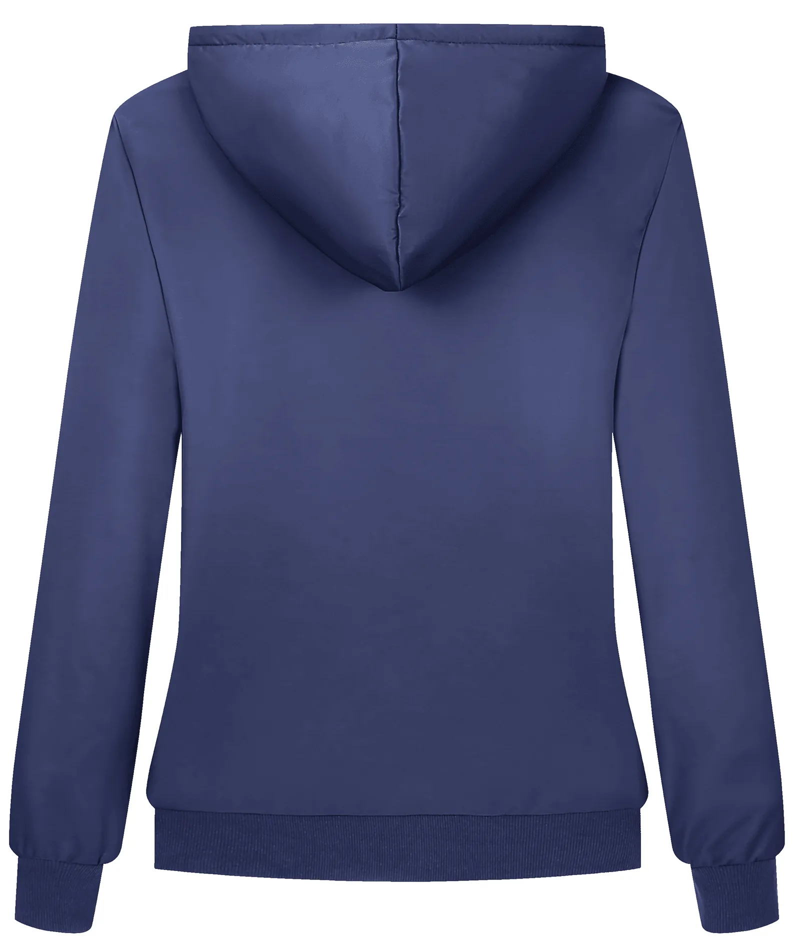 Women's Navy Blue Zip Up Outwear Hoodie-ZPK006190