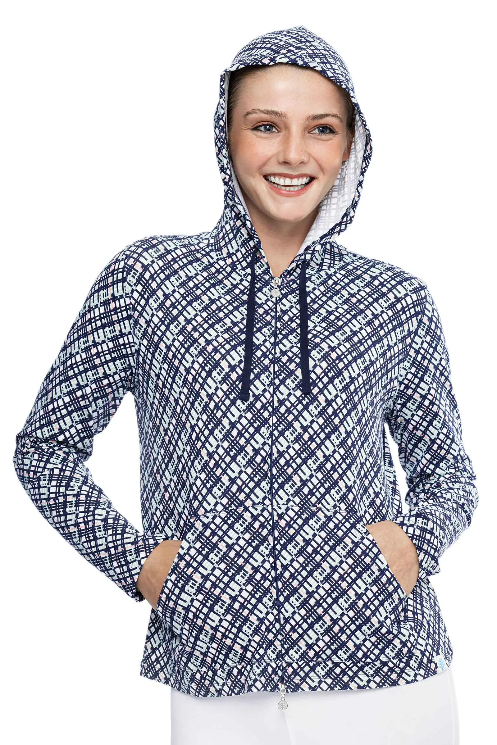 Women's Seaside Hoodie  |  Navy Gulf Stream Stripe