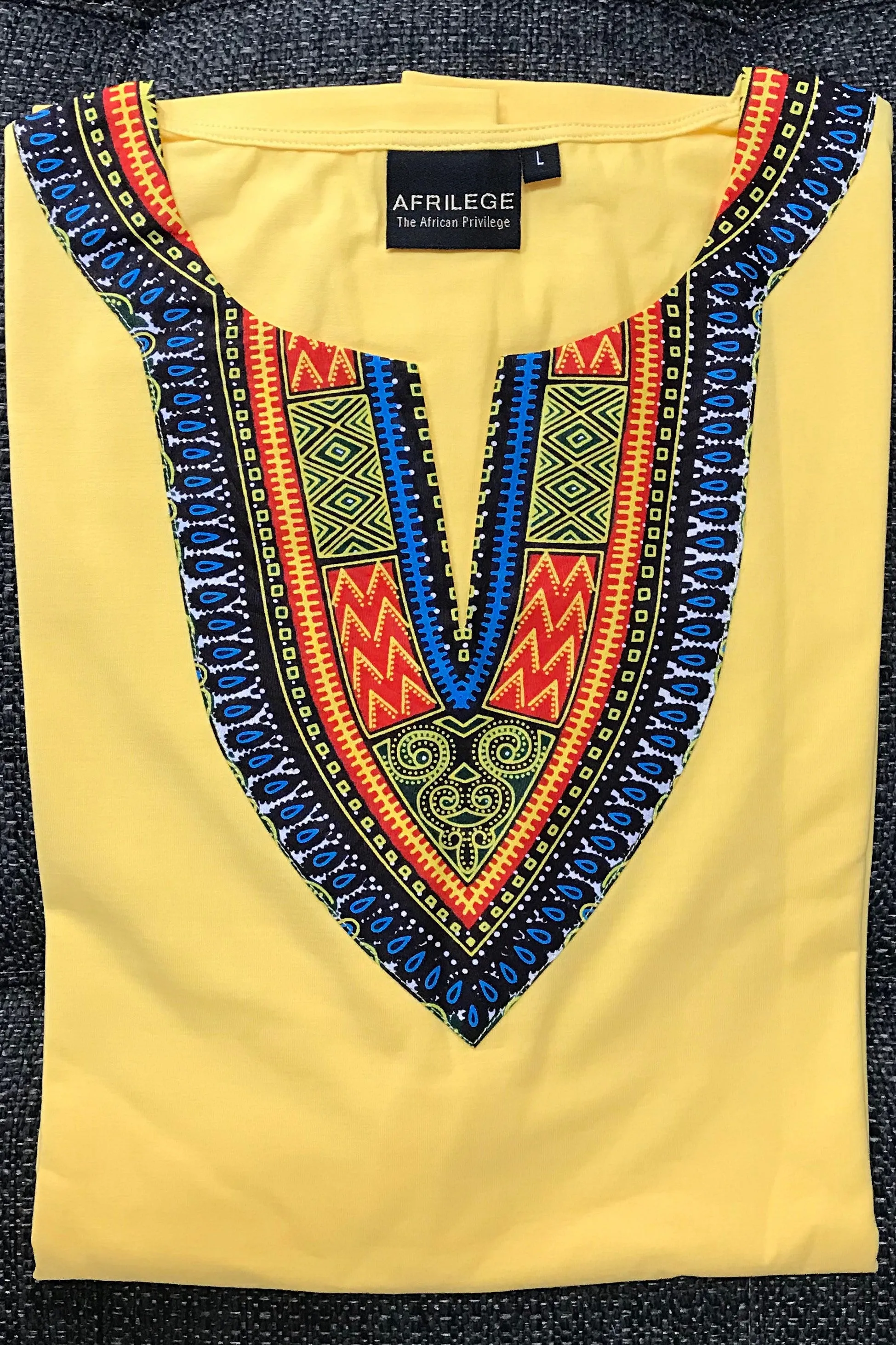 Yellow African Dashiki Men Shirt for Men and Women