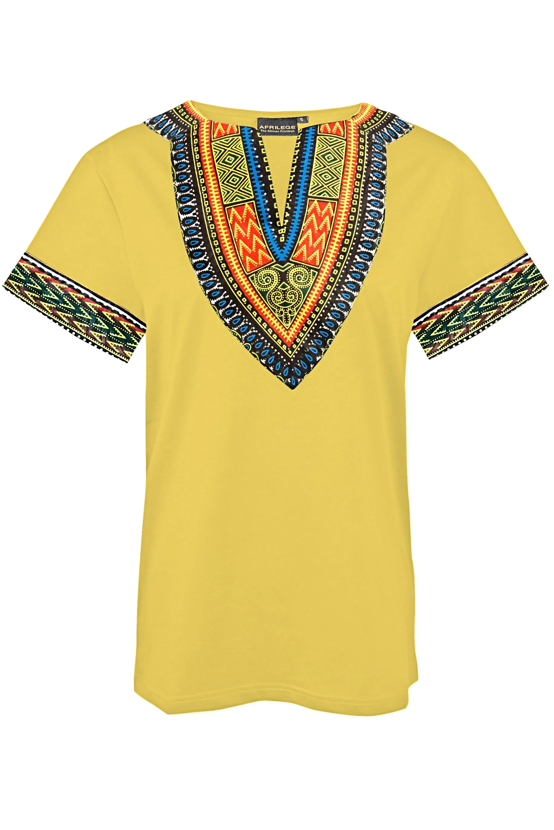 Yellow African Dashiki Men Shirt for Men and Women