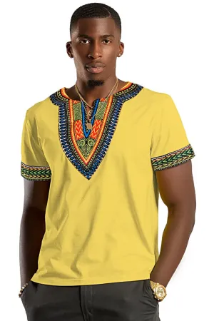 Yellow African Dashiki Men Shirt for Men and Women